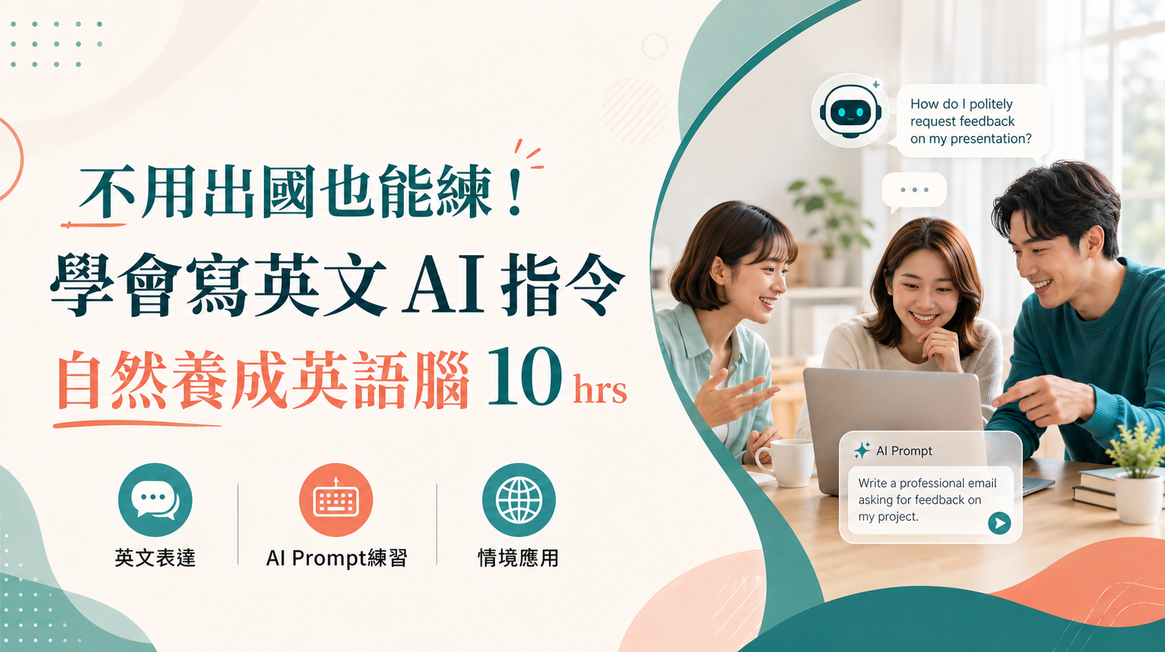 不用出國也能練！學會寫英文 AI 指令，自然養成英語腦