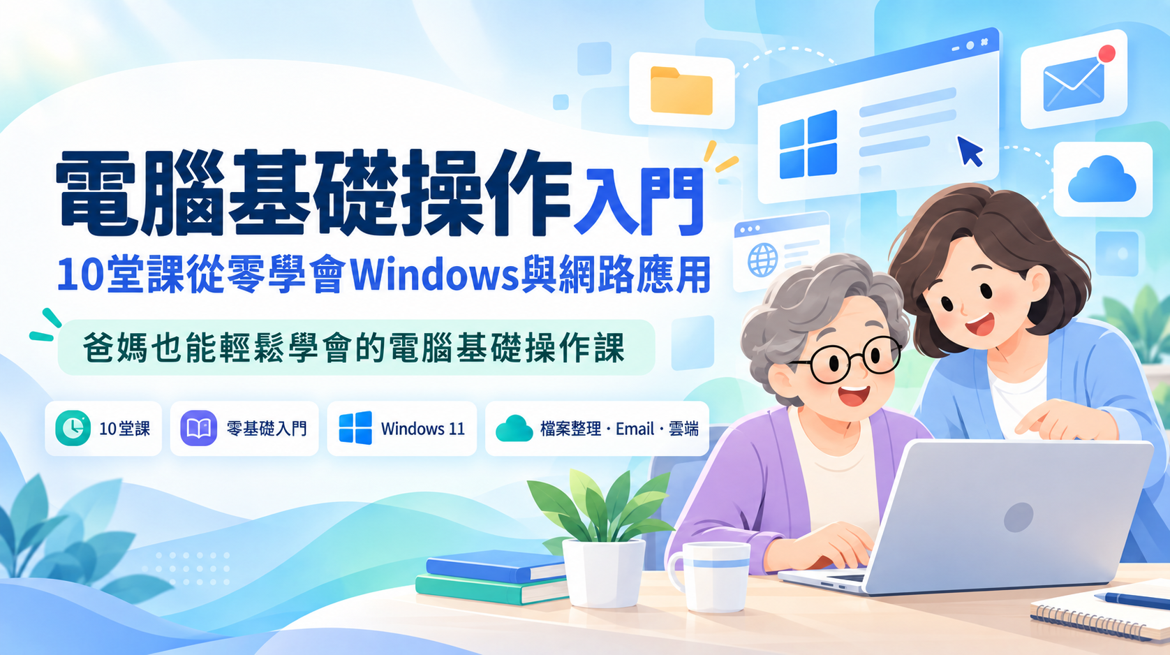 電腦基礎操作入門｜10堂課從零學會Windows與網路應用